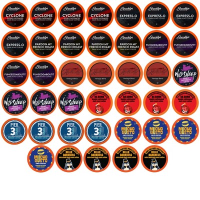 Two Rivers Coffee Pods,Bold & Dark Roast 2.0 Keurig ,Variety Sampler Pack, 40 Ct