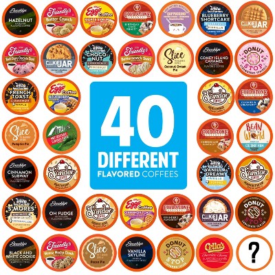 Two Rivers Flavored K-Cup Coffee Pods Variety Pack,Compatible 2.0 Keurig, 40 Ct