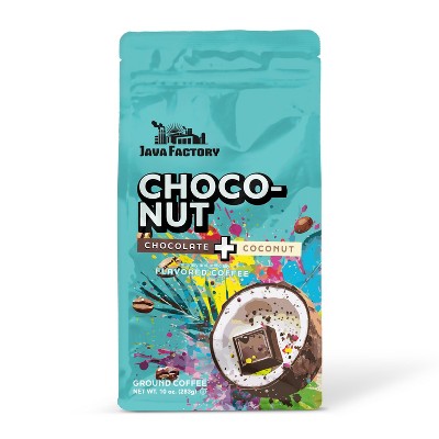 Java Factory Choconut Flavored Ground Coffee Bags, 10 oz ea, 6 pack