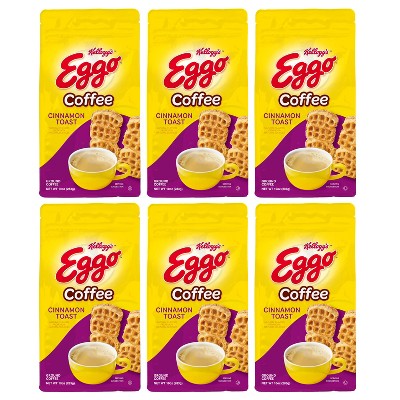 Eggo Cinnamon Toast Flavored Ground Coffee, Fair Trade Cert. 10 Oz Bag,6 pack
