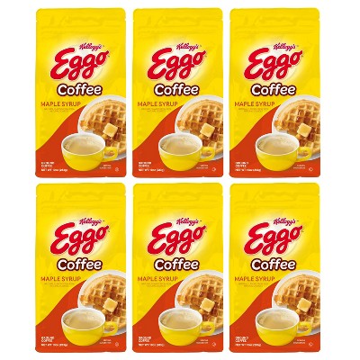 Eggo Maple Syrup Waffle Flavored Ground Coffee, Fair Trade Cert. 10 Oz Bag,6 pack