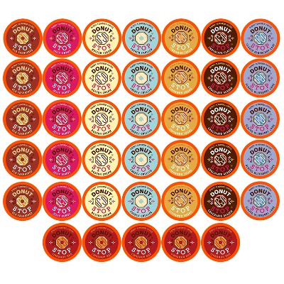 Donut Stop Flavored Coffee Pods,Compatible Keurig 2.0 Brewers,Variety Pack,40 Ct