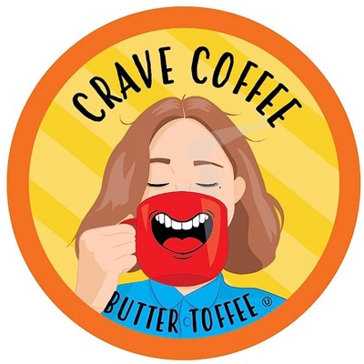 Crave Beverages Butter Toffee Flavored Coffee Pods,Compatible Keurig 2.0,100 Ct