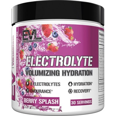EVL Ultimate Electrolytes Powder Hydration Drink - Quick Replenishing Hydration Powder Drink Mix with 8 Key Electrolytes & Antioxidants - Berry Splash