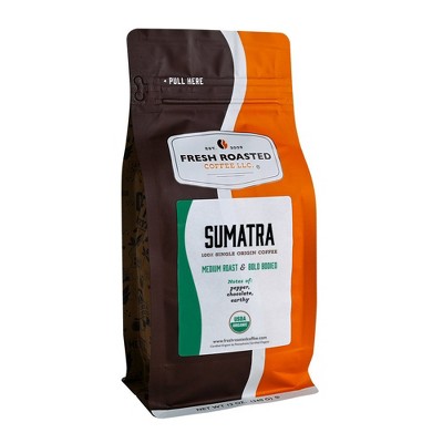 Fresh Roasted Coffee, Organic Sumatra, Medium Roast Ground Coffee - 12oz