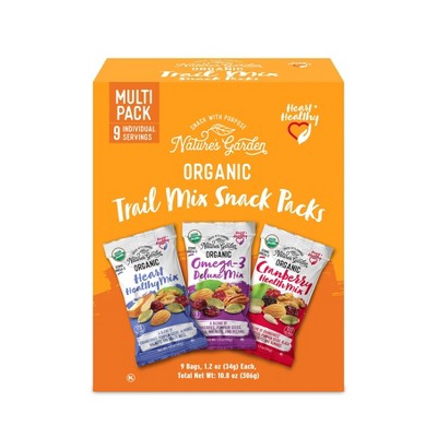Nature's Garden Organic Trail Mix Snack Packs - 10.8oz/9ct