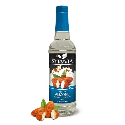 Syruvia Sugar Free Almond Syrup for Coffee 25.4 fl oz Premium Coffee Flavoring Syrup
