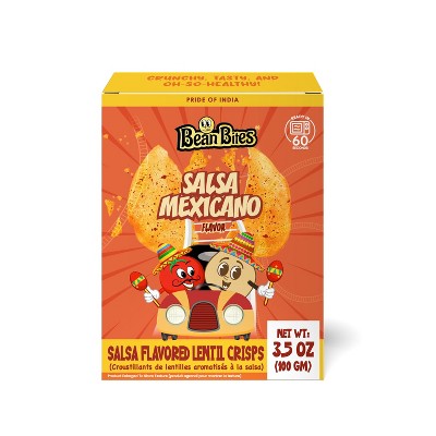 PRIDE OF INDIA Bean Bites Salsa Mexicano Lentil Crisp PACK of 1 - 3.53 Oz