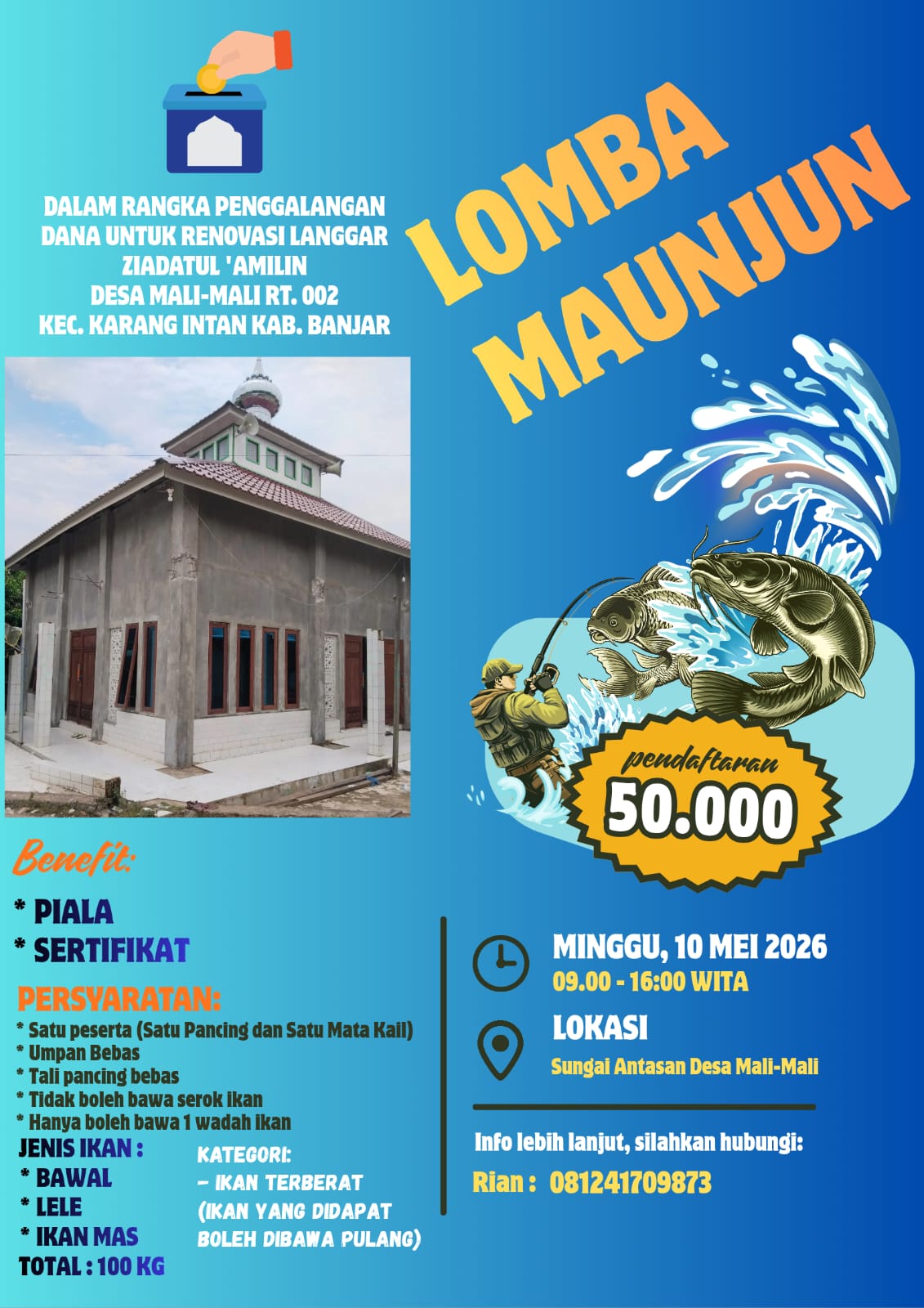 Lomba Maunjun dalam Rangka Penggalangan Dana untuk langgar/Mushola di Desa Mali-Mali