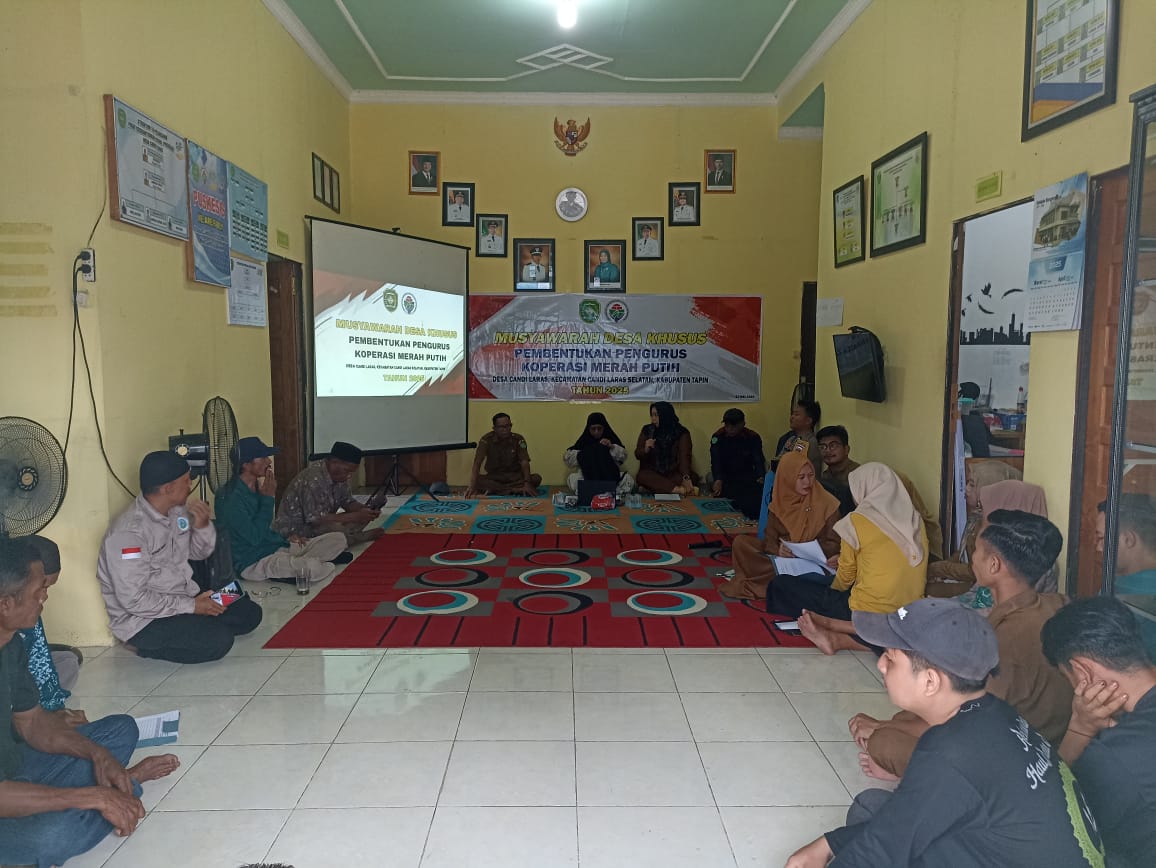 Musyawarah Desa Khusus Pembentukan Pengurus Koperasi Merah Putih Desa Candi Laras