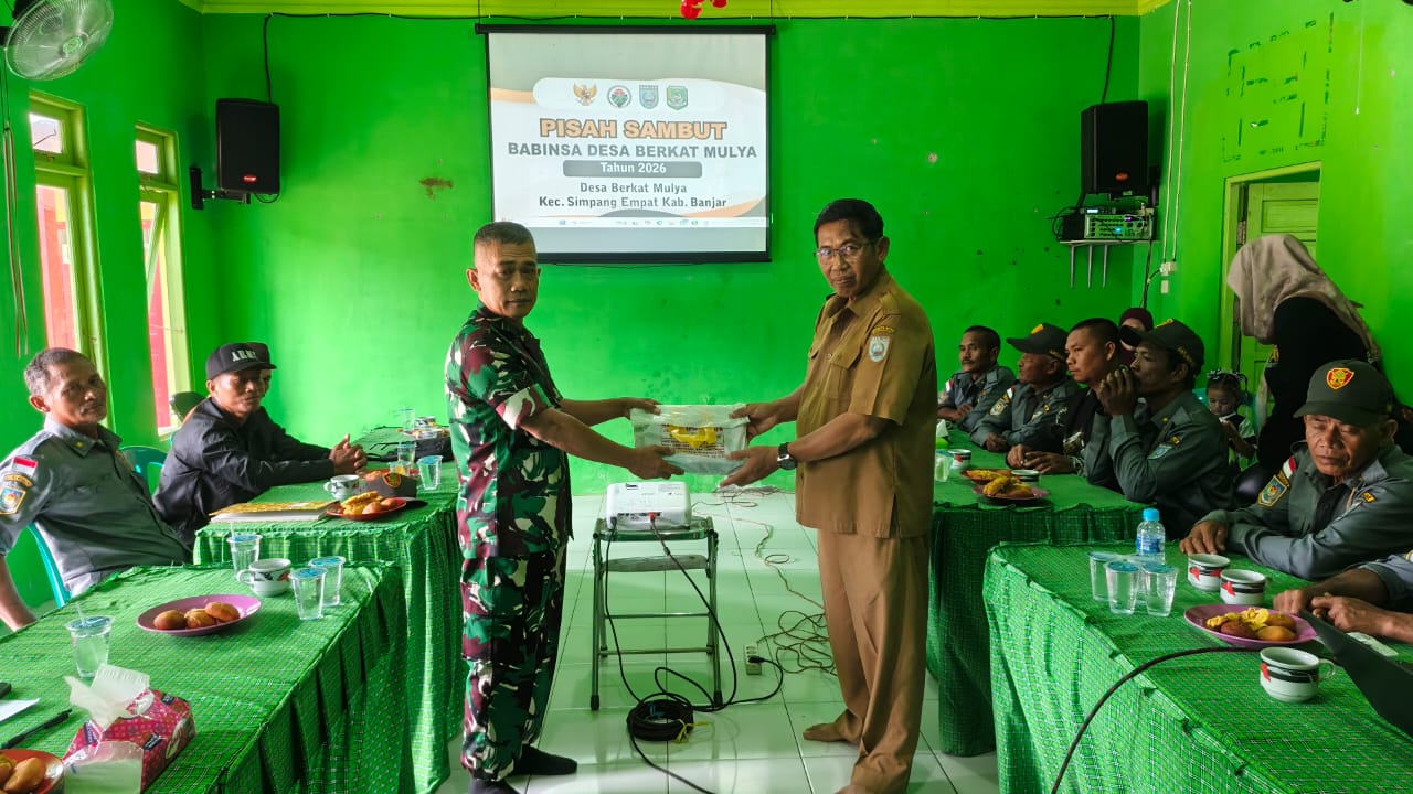 Pisah Sambut Babinsa & Rapat Kerja Tahun Anggaran 2026 Desa Berkat Mulya