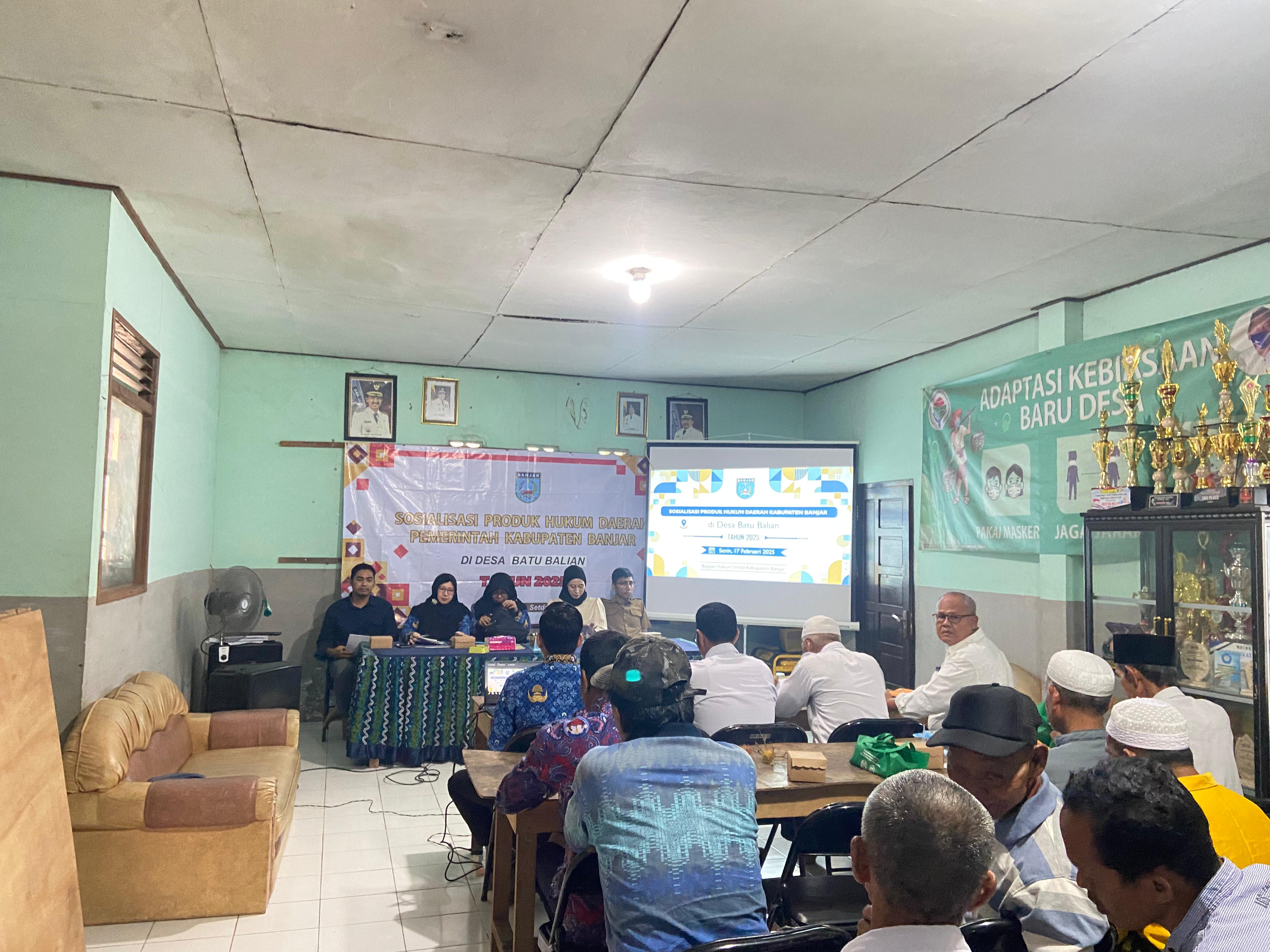 Sosialisasi Produk Hukum Daerah Pemerintah Kabupaten Banjar DiDesa Batu Balian