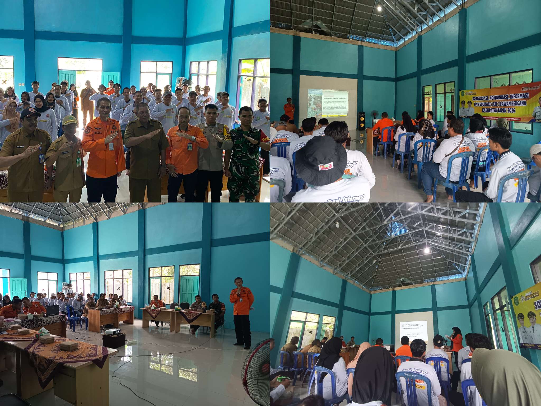 Sosialisasi,Komunikasi,informasi dan Edukasi (KIE) Rawan Bencana dari BPBD Provinsi dan BPBD  Kabupaten Tapin Di Desa Baramban
