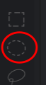 selecting the elliptical marquee tool in toolbar
