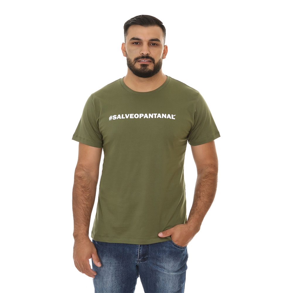 Camiseta Masculina Salve o Pantanal Verde