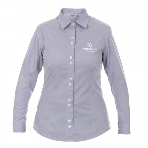 Camisa Social Azul Feminina Brevant® Sementes