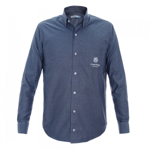 Camisa Social Azul Masculino Corteva