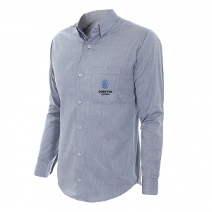 Camisa Social Cinza Masculino Corteva