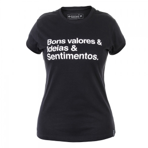 Camiseta Feminina Preta Bons Valores