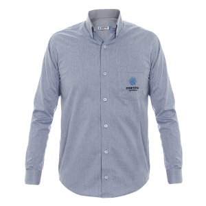 Camisa Social Cinza Masculino Corteva