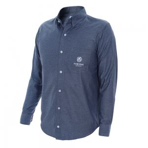 Camisa Social Azul Masculino Corteva