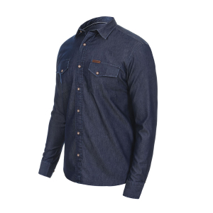 Camisa Masculina Jeans Azul Corteva