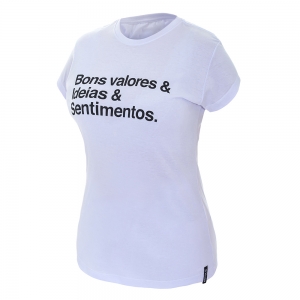 Camiseta Feminina Branca Bons Valores