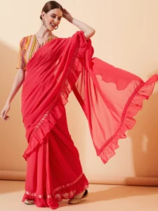 Glamourous Chiffon Saree for Navaratri outfit