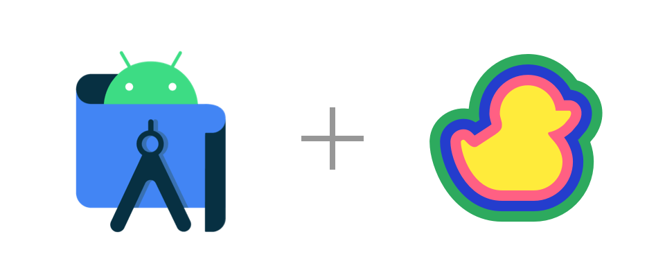 Android Studio and Duckly logos