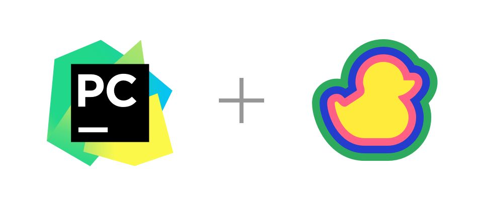 PyCharm and Duckly logos