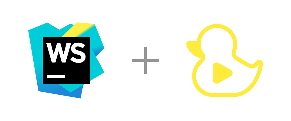WebStorm and GitDuck logos