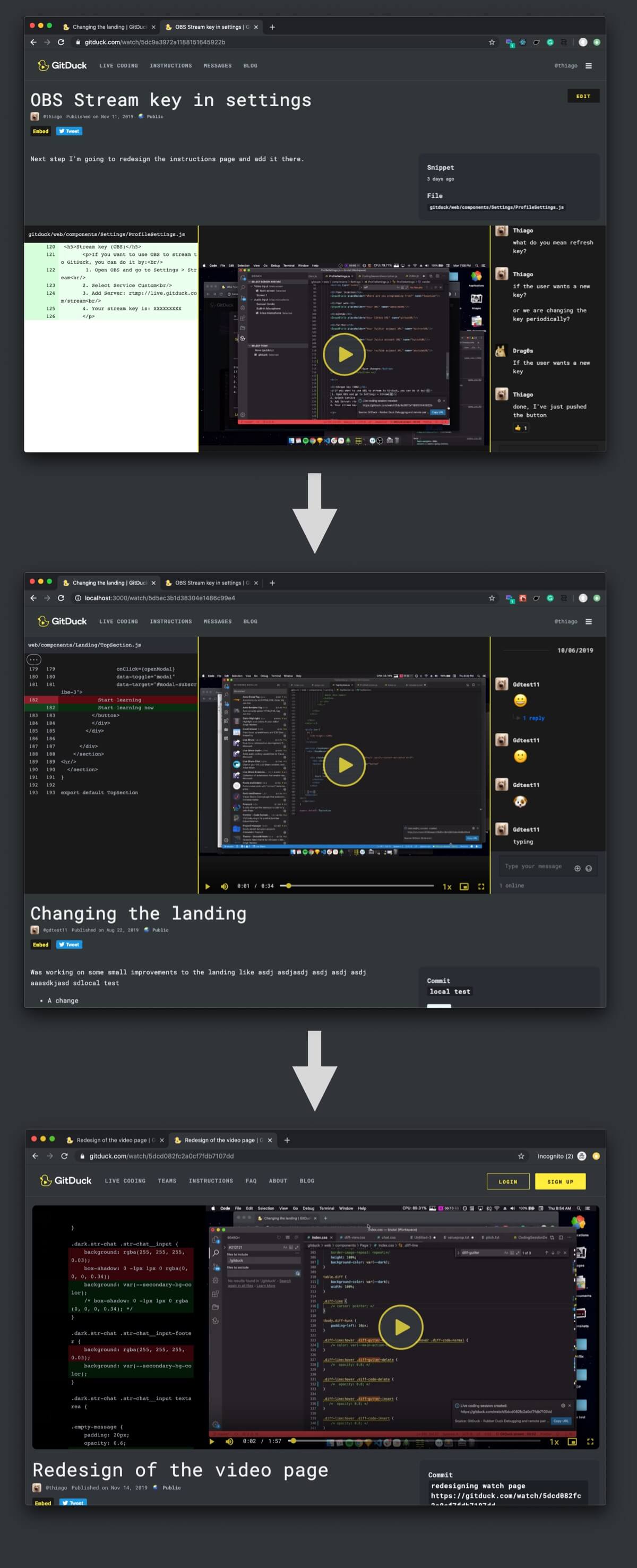 design process for video page