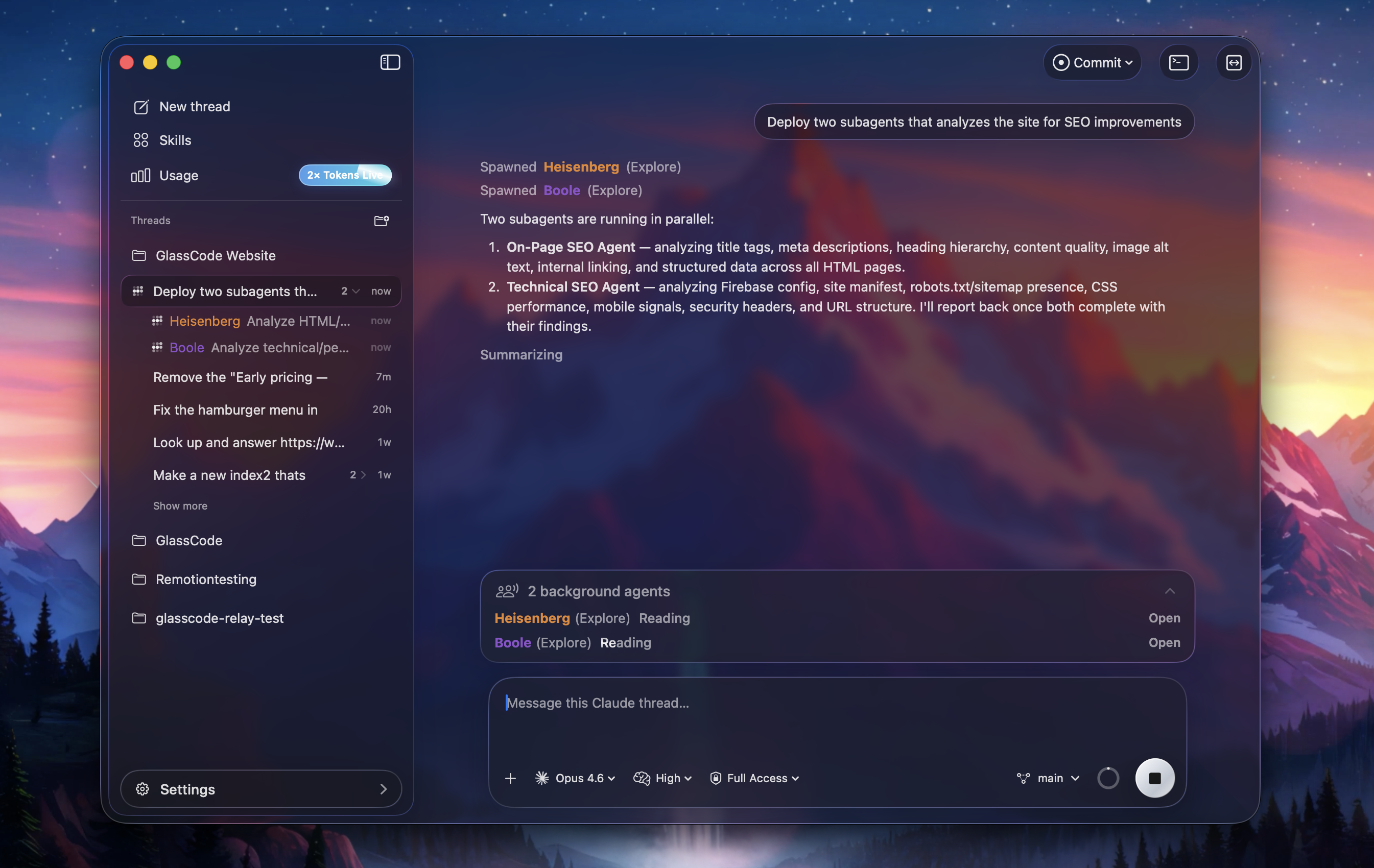 GlassCode main interface screenshot