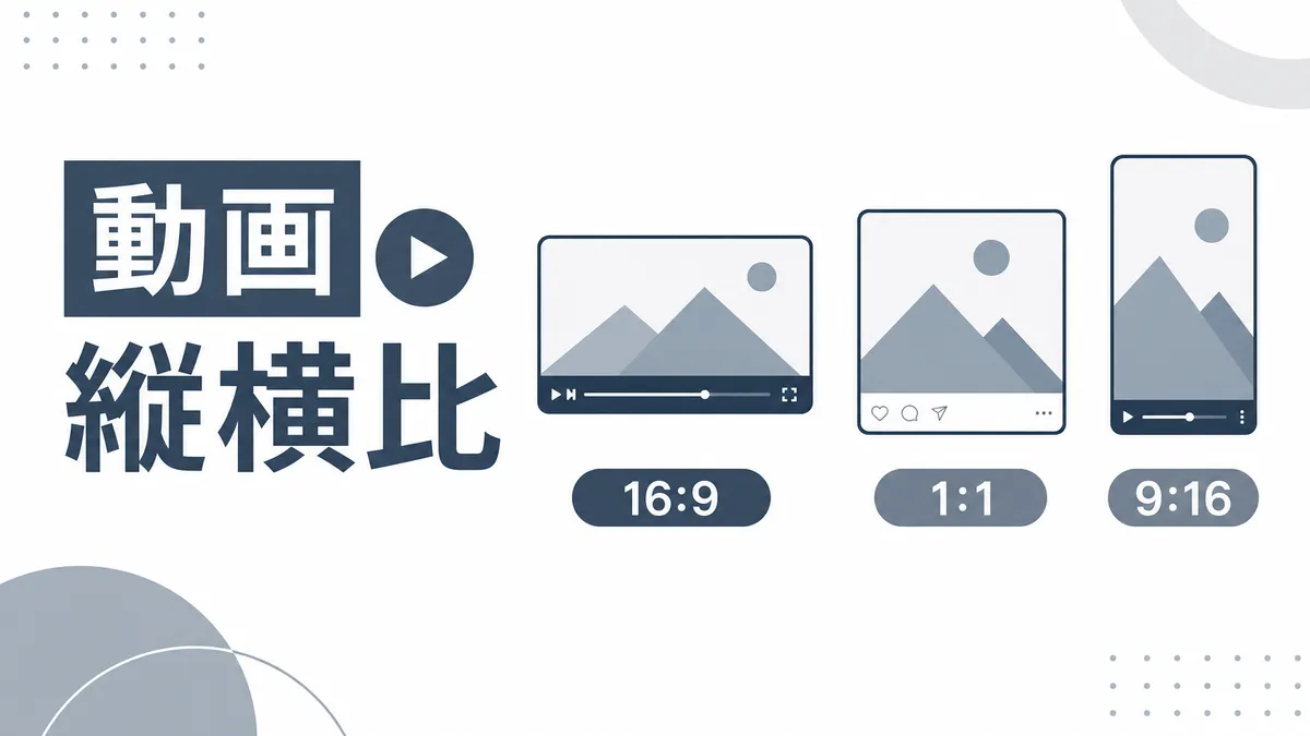 動画の縦横比の選び方 — 16:9 / 1:1 / 9:16の使い分け