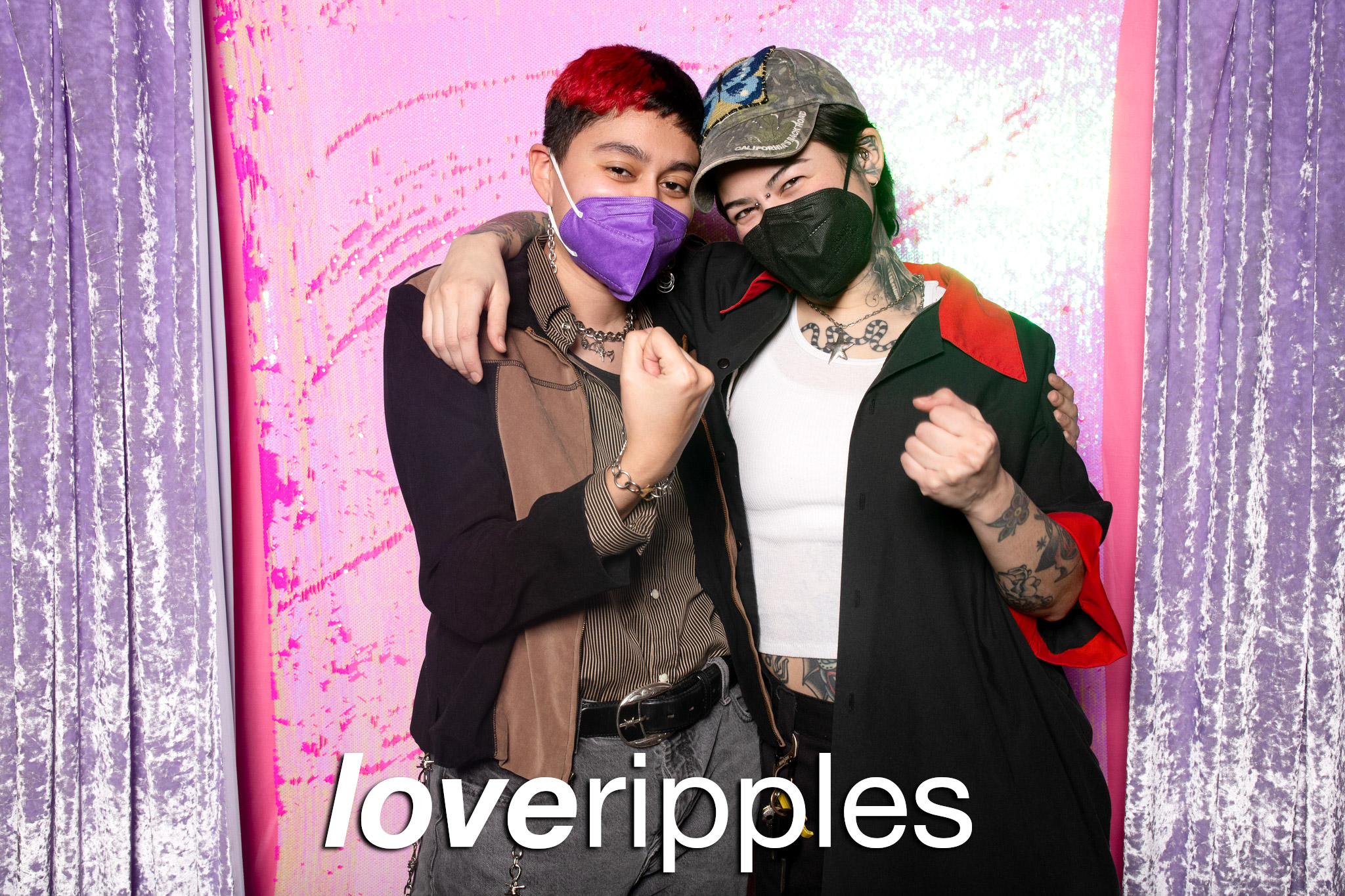 glitterguts portrait booth photos from love ripples at the set collective, chicago 2024