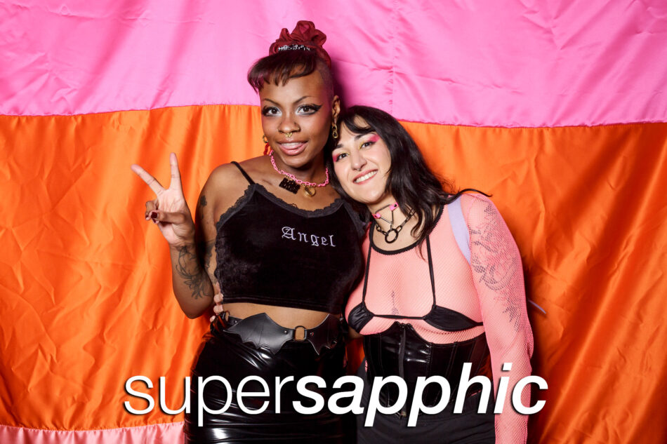 glitterguts portrait booth photos from super sapphic at the metro, february 2024