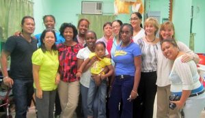 Wesdock (third from right) – posing here with training participants in St. Vincent – has volunteered as an instructor on medical-mission trips to Grenadine, St. Vincent, St. Lucia and Haiti.