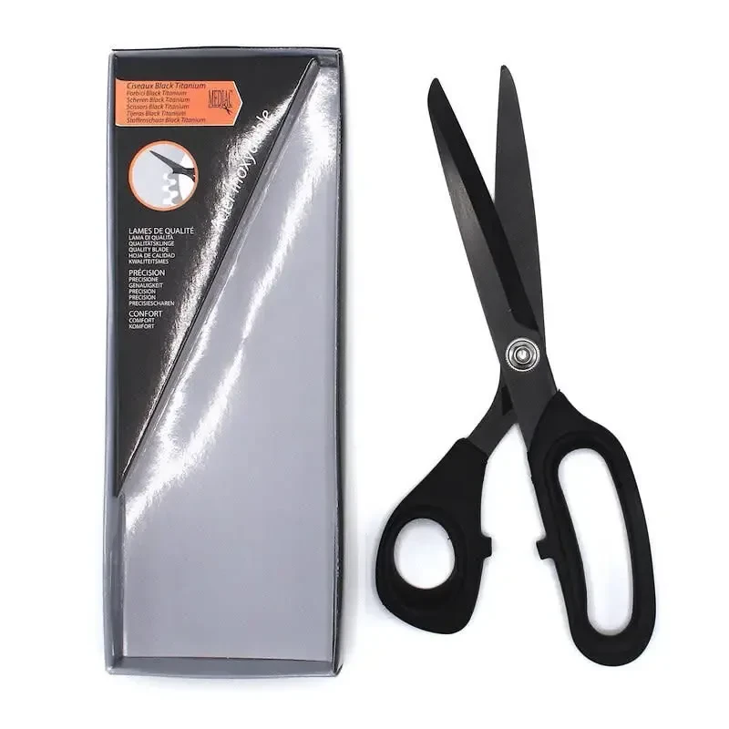 Zwarte titanium stofschaar linkshandig