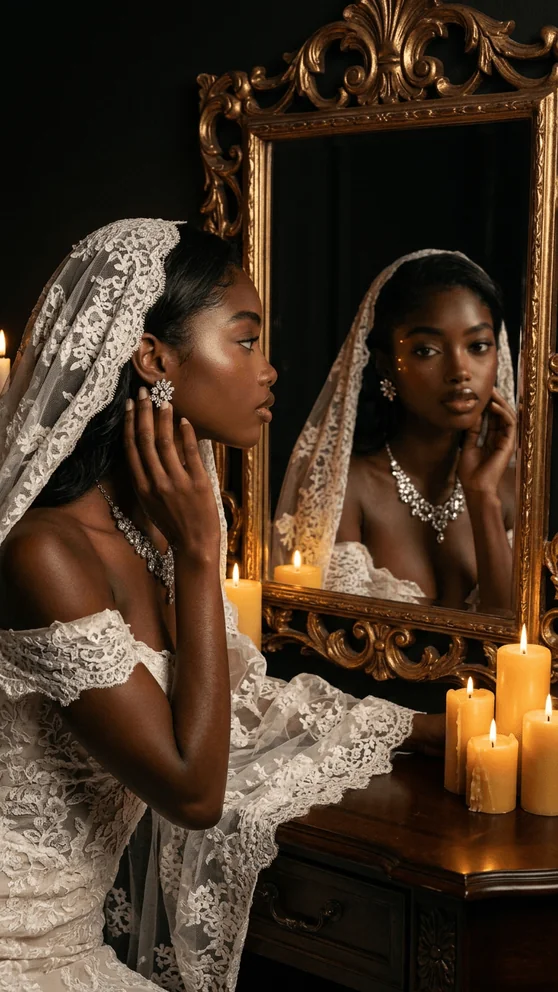 Glow wedding preview for the Candlelit Bridal Reflection template.