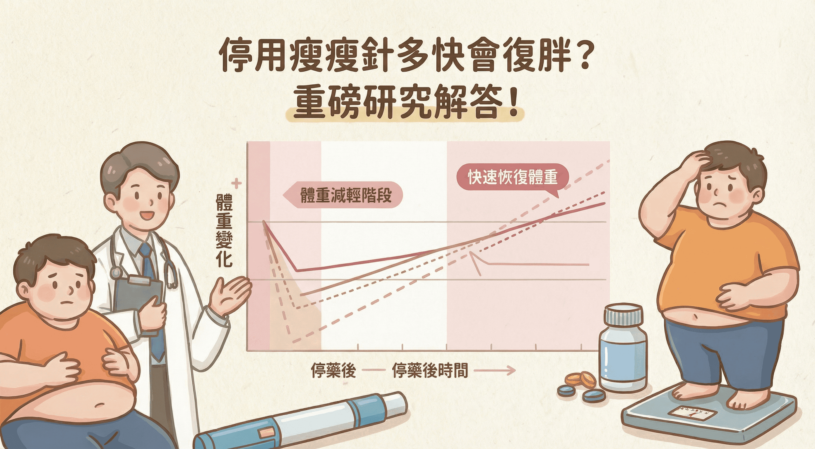 【蔡明劼醫師】停用瘦瘦針多快會復胖?重磅研究解答! - 台灣瘦瘦針