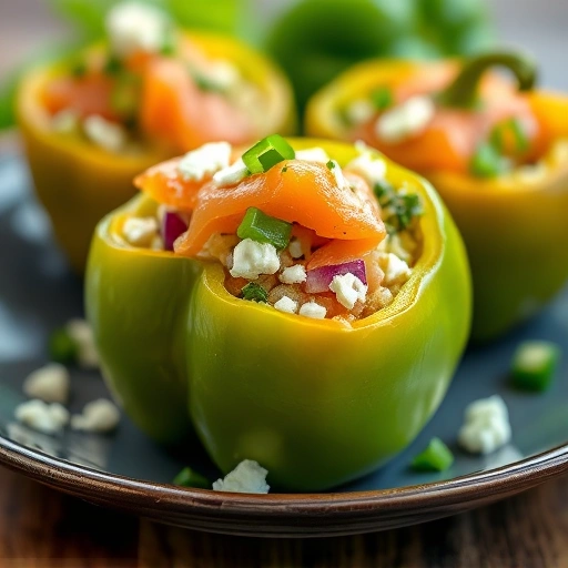 Smoked Salmon and Avocado Stuffed Bell Peppers
