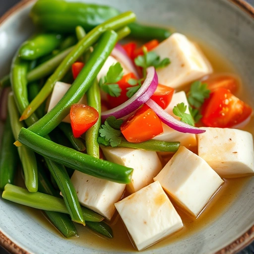 Kinilaw na Tofu with Gising-Gising Greens