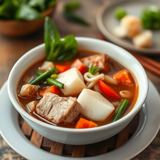 Sinigang na Baboy sa Sampalok (Pork in Tamarind Broth) with Low-Carb Vegetables