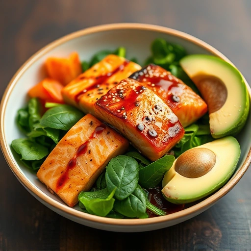 Miso-Glazed Salmon and Avocado Breakfast Bowl