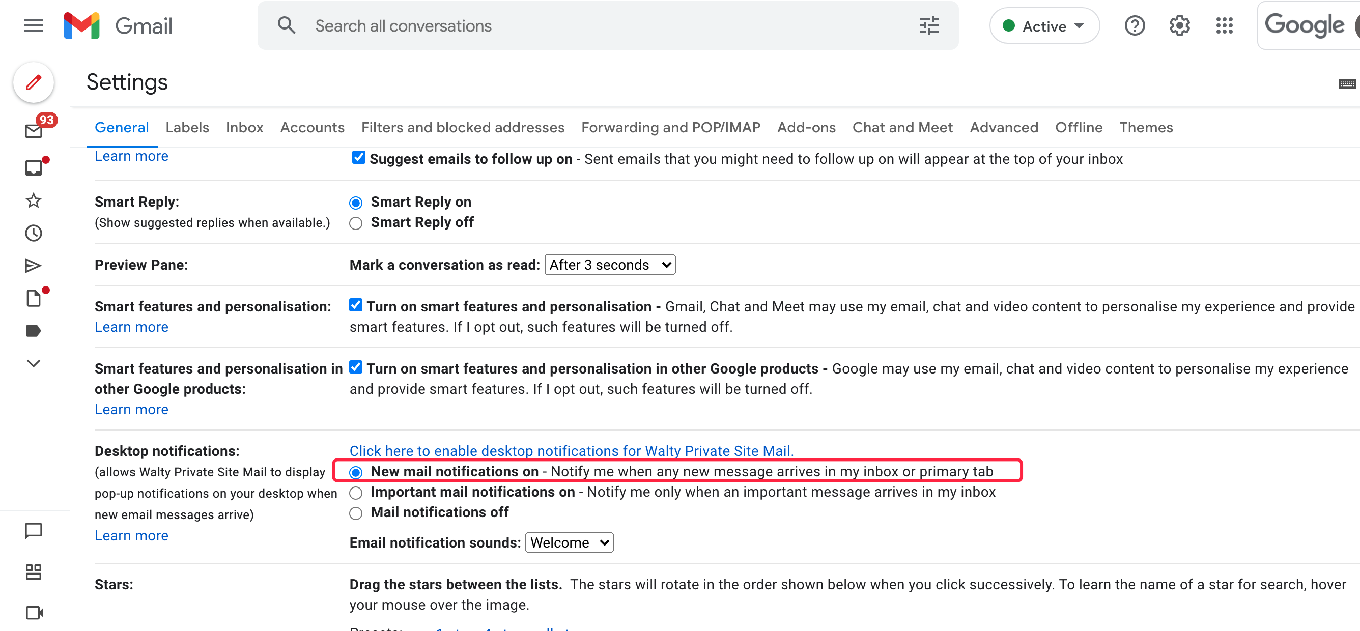 allow notifications for gmail on my desktop allow notifications for gmail on my desktop