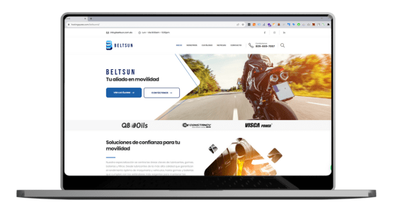 Beltsun: Portal de Lubricantes Q8 Oils & Neumáticos Automotrices