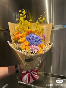  10枝玫瑰繡球花束#A201709 