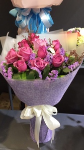  情人節10枝紫玫瑰花束 #AF1835 