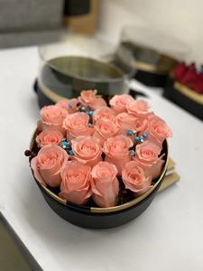  情人節18枝粉色玫瑰花盒 #AF272  