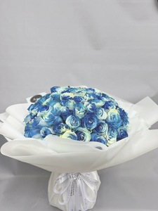 99枝藍白玫瑰花束#A1856